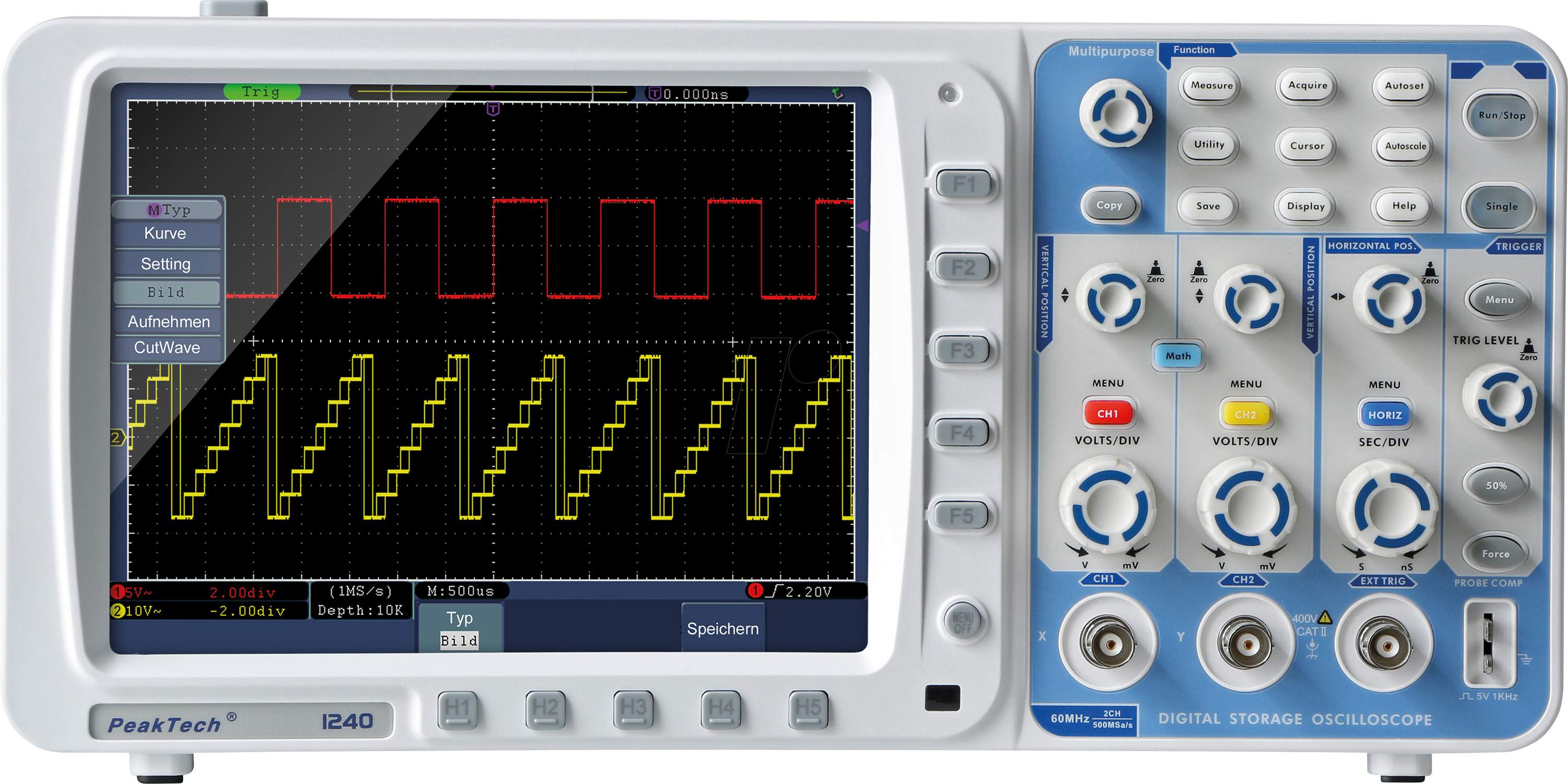 PEAKTECH 1240 - Digital-Speicher-Oszilloskop, 60 MHz, 2 Kanäle