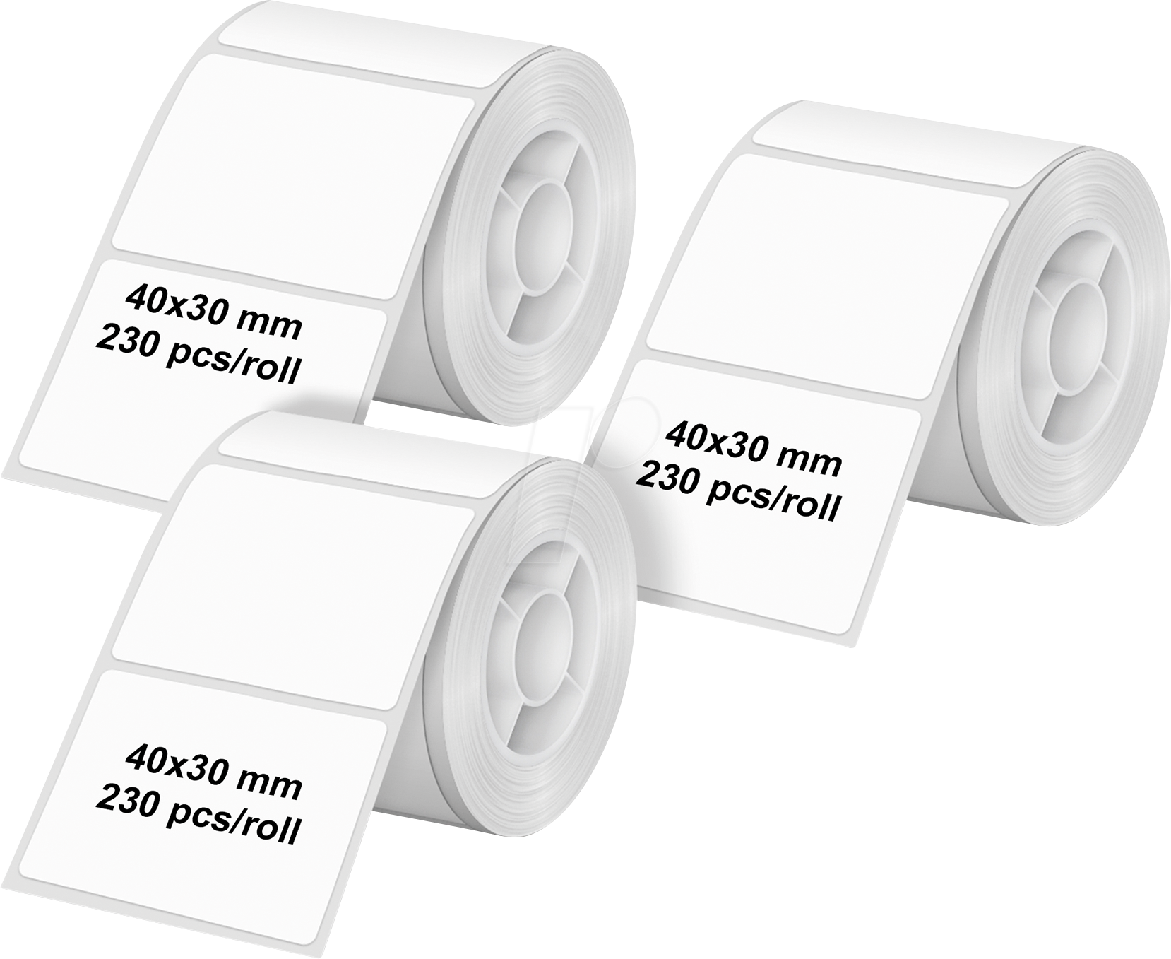 OLYMPIA 6321 - Etikettenrolle, 40 mm x 30 mm, 3er-Pack, weiß
