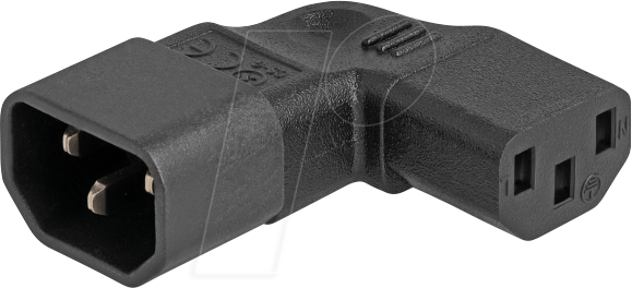 DELOCK 80474 - Netzadapter IEC 60320 - C14 auf C13, Stecker / Buchse, 10 A, 90°