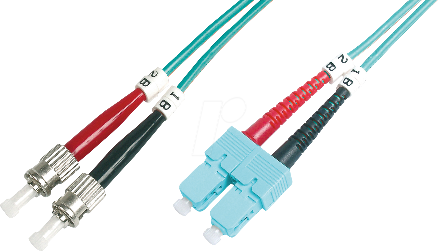 Thumbnail - DIGI DK2512-02-3 - LWL Patchkabel, ST / SC Duplex, OM3, 50/125 µm, 2 m