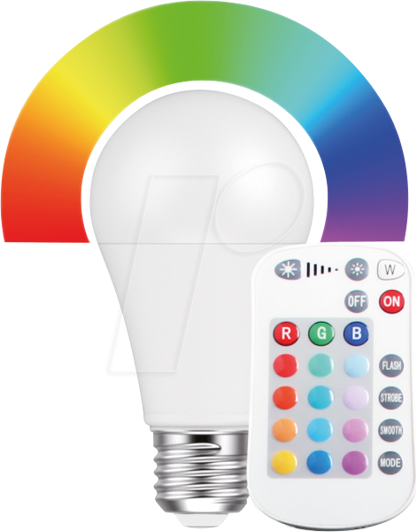 Thumbnail - BLULAXA 48633 - LED Lampe, E27, 9 W, RGBW, mit Fernbedienung