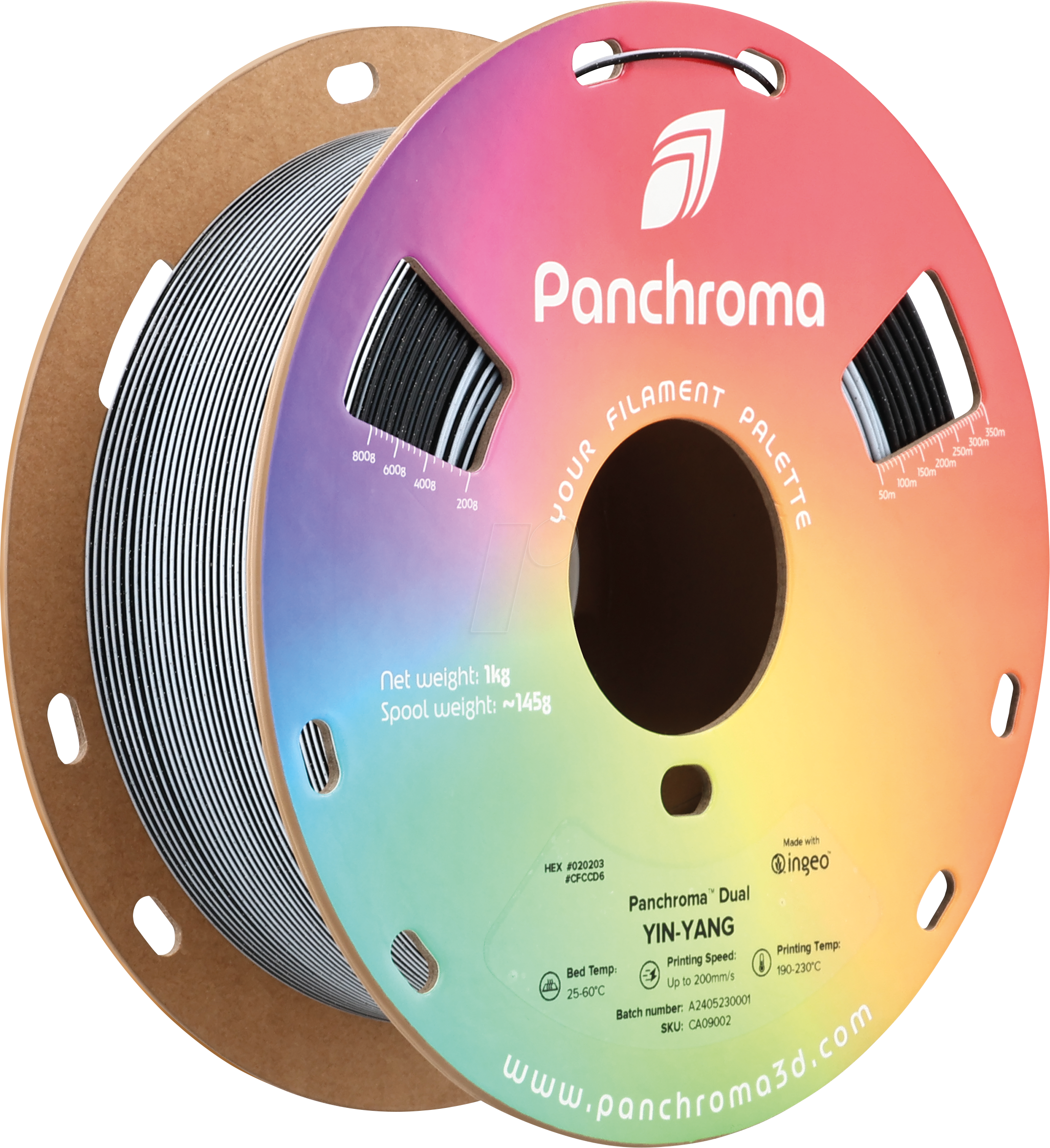 POLYMAKER CA9002 - Filament, Panchroma PLA, Dual Yin-Yang, 1,75 mm, 1 kg