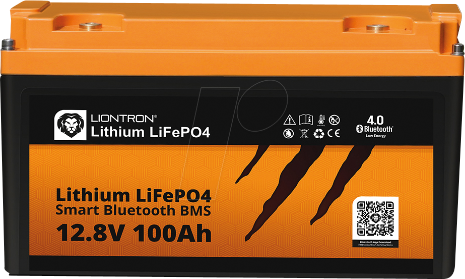 LIO 12100LX-MA - Lithium-Akku, LiFePO4, 12,8 V, 100 Ah, BT BMS, Arctic / Marine