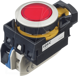 ID CW4LM1E01QM4R - Beleuchteter Einbautaster CW, 28 mm , 1 NO, rot