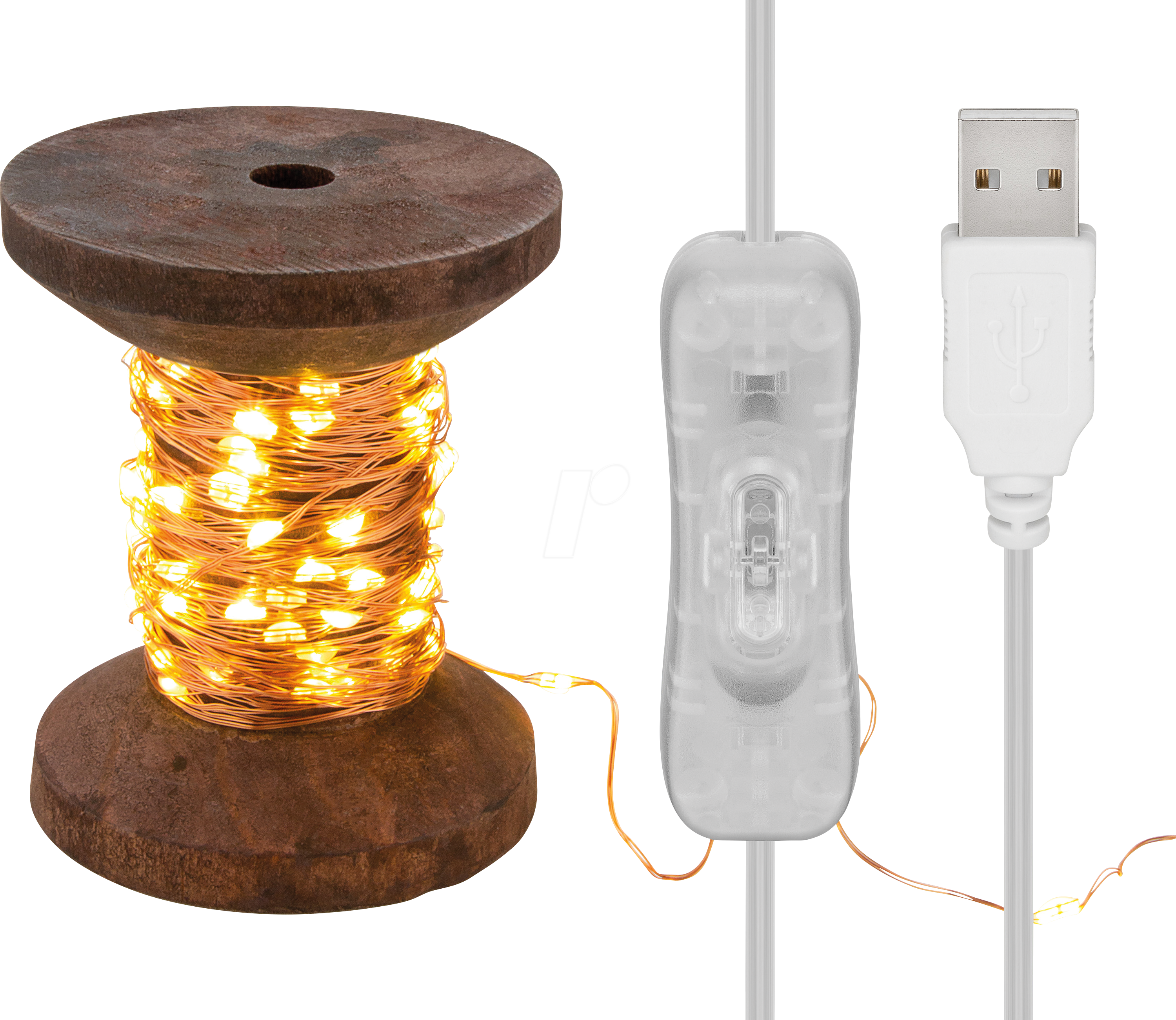 GB 60341 - LED-Lichterkette 10 mtr ''Garnspule'' mit 100 LEDs,USB Kabel