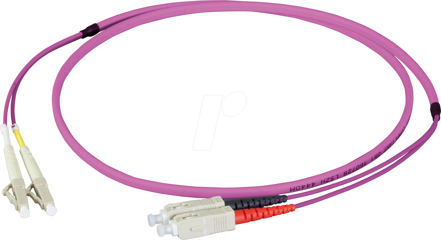 Thumbnail - EFB O0323FT15 - Duplex Jumper LC-SC 50/125µ, OM4, erika violett, 15 m
