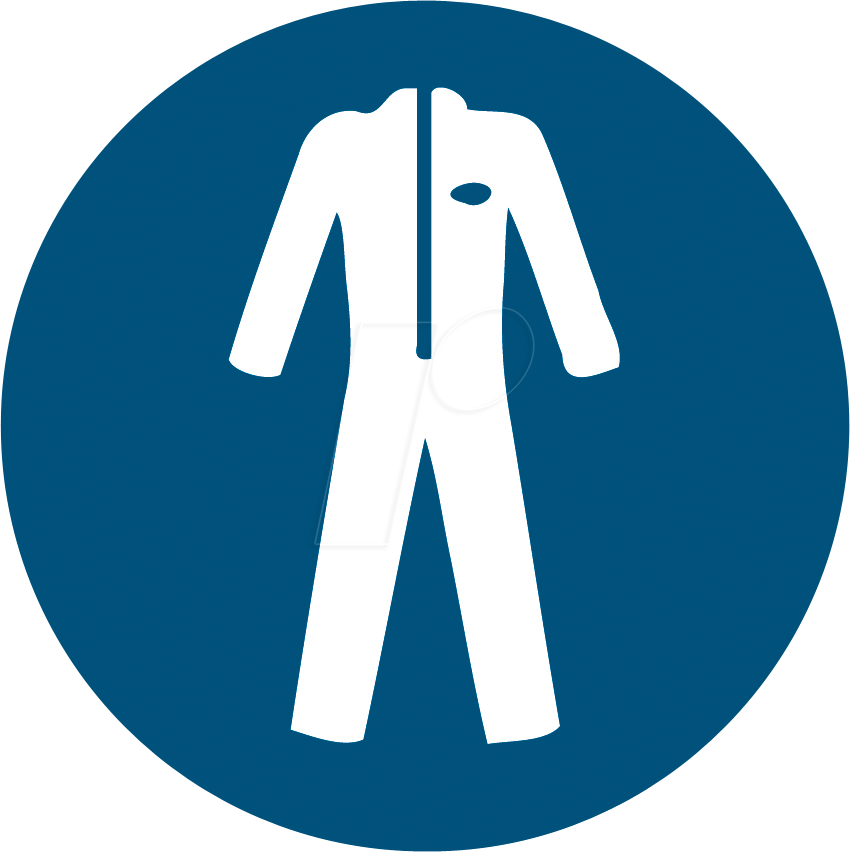 W 74208-2 - Gebotsschilder: Schutzkleidung benutzen, 50 mm