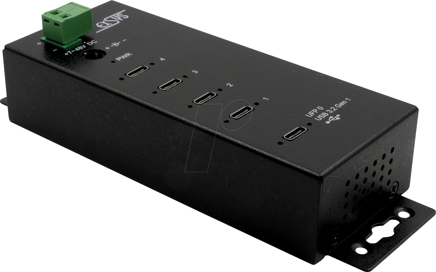 EXSYS EX1144HMVS - USB 3.0 4x C-Port Industrie-Hub, 15kV ESD, Din-Rail