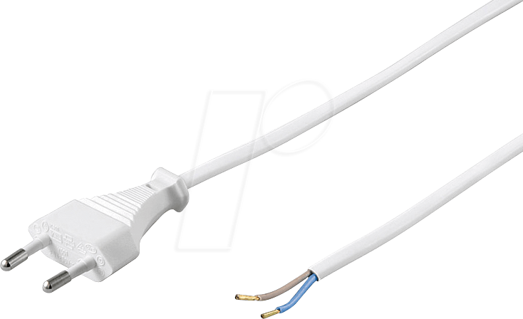 NKE 150 WS - Netzkabel, Eurostecker, 1,5m, ws, offenes Ende