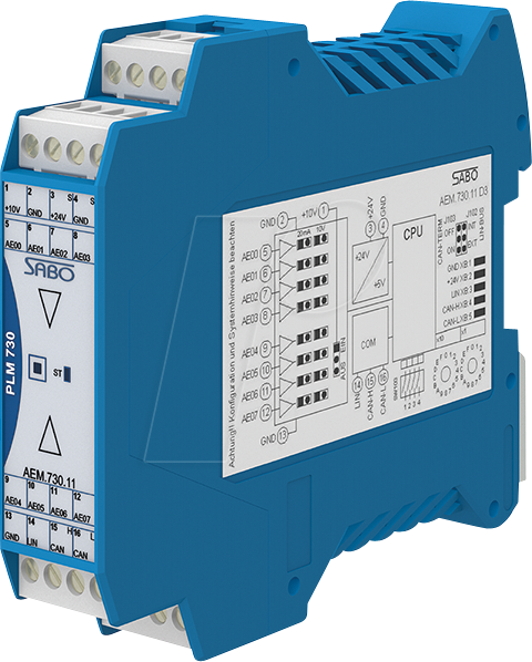 SABO AEM.730.11 - 8xAE, 0..10V/0..20mA, 12Bit, CAN