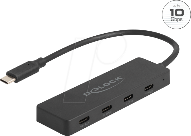 DELOCK 64322 - USB 4-Port-Hub, USB-C zu 4x USB-C