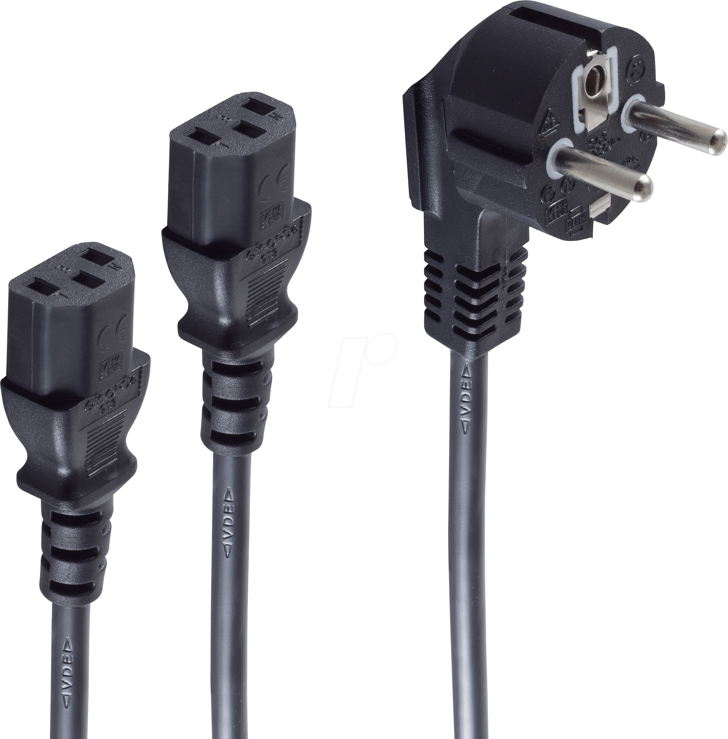 SHVP BS60018 - Y-Kabel, Schutzkontaktstecker /2x Kaltgeräte, 1,8m