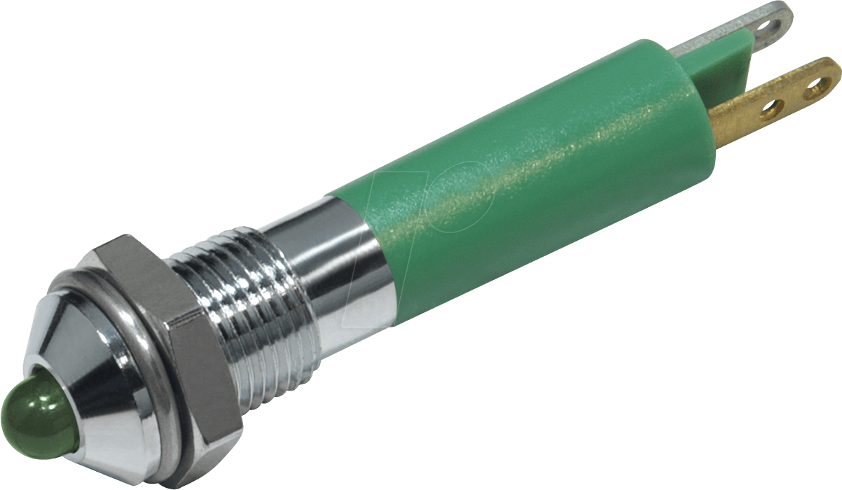 Thumbnail - 19080255 - LED-Signalleuchte, grün - ultrahell, 12 VAC/VDC, 8 mm, 1300 mcd