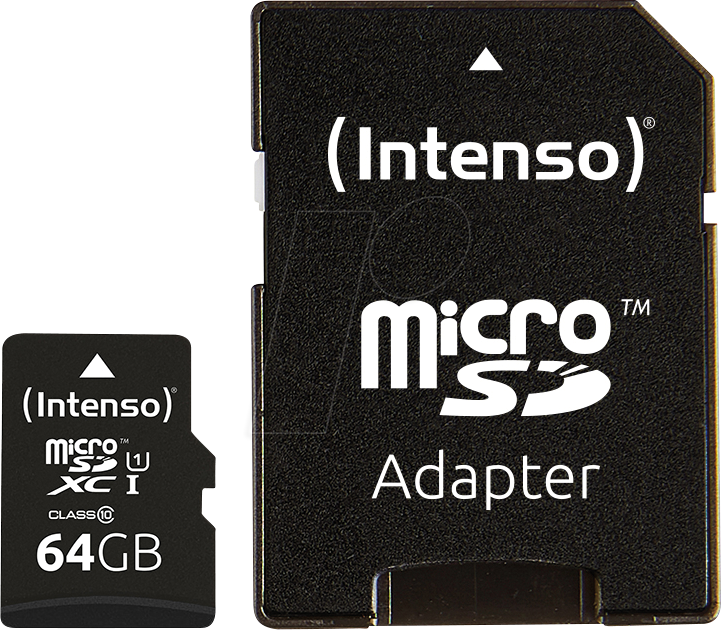 INTENSO 3424490 - MicroSDXC-Speicherkarte 64GB, Intenso Class 10, UHS-1