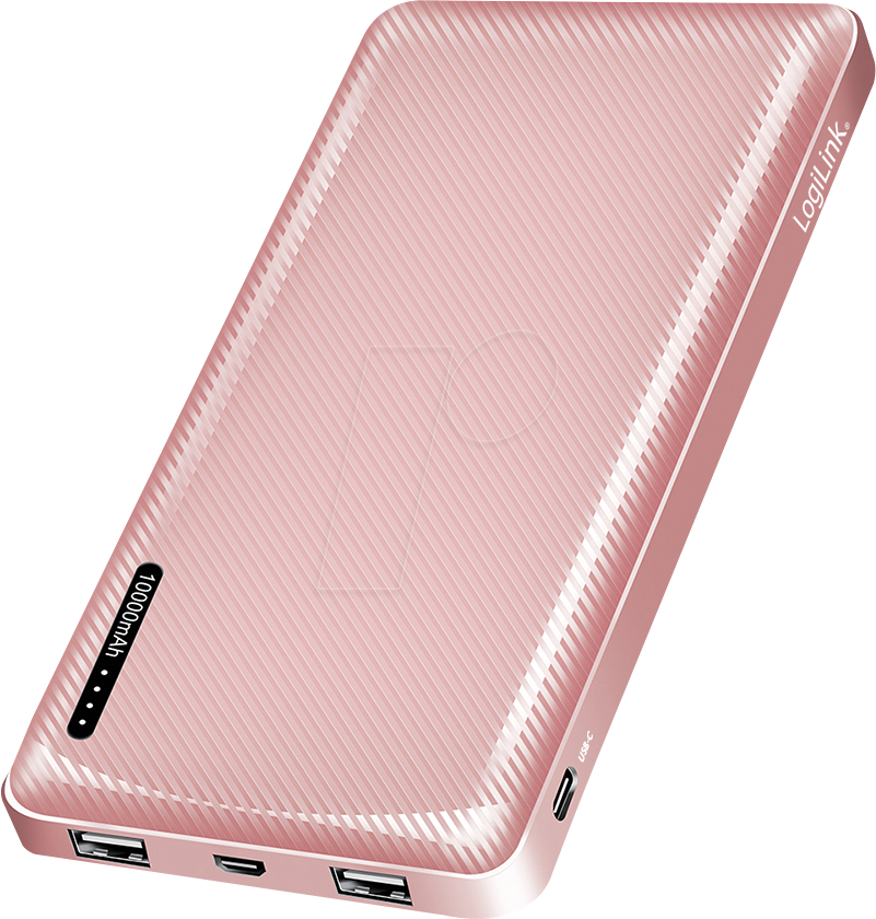 LOGI PA0328RRF - Powerbank, LiPo, 10000 mAh, 2x USB-A, USB-C, roségold