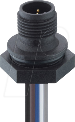 LUT 1230-04-100 - Einbausteckverbinder, M12, 4 pol, Stecker, schwarz