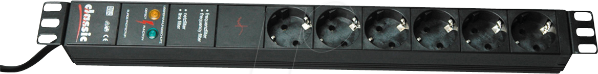 BACH 333.536 - Steckdosenleiste, 19'', 6-fach