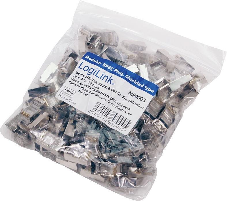 LOGILINK MP0003 - Modularstecker CAT5e geschirmt 100 Stk.