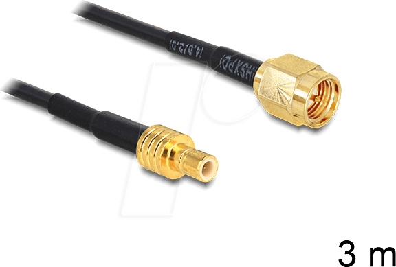 DELOCK 88647 - HF Antennenkabel, SMA Stecker > SMB Buchse, 3 m