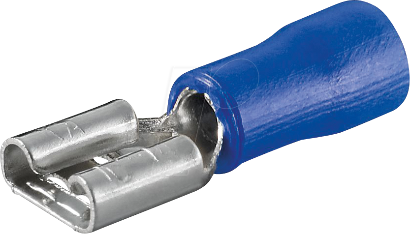 GOOBAY 17004 - Flachsteckerhülse, Breite: 6,4 mm, blau, 100 Stück