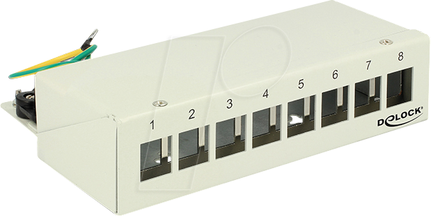 DELOCK 43336 - Keystone Patchpanel, 8 Port, Desktop, grau