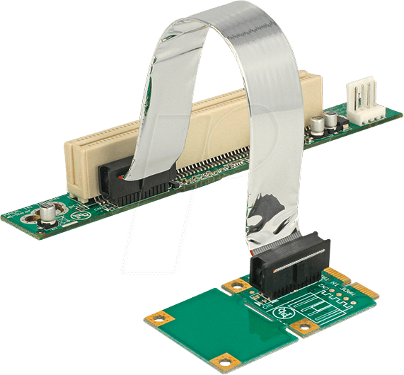 DELOCK 41359 - Delock MiniPCIe Riser-Karte > PCI 32bit/5V links, 13 cm