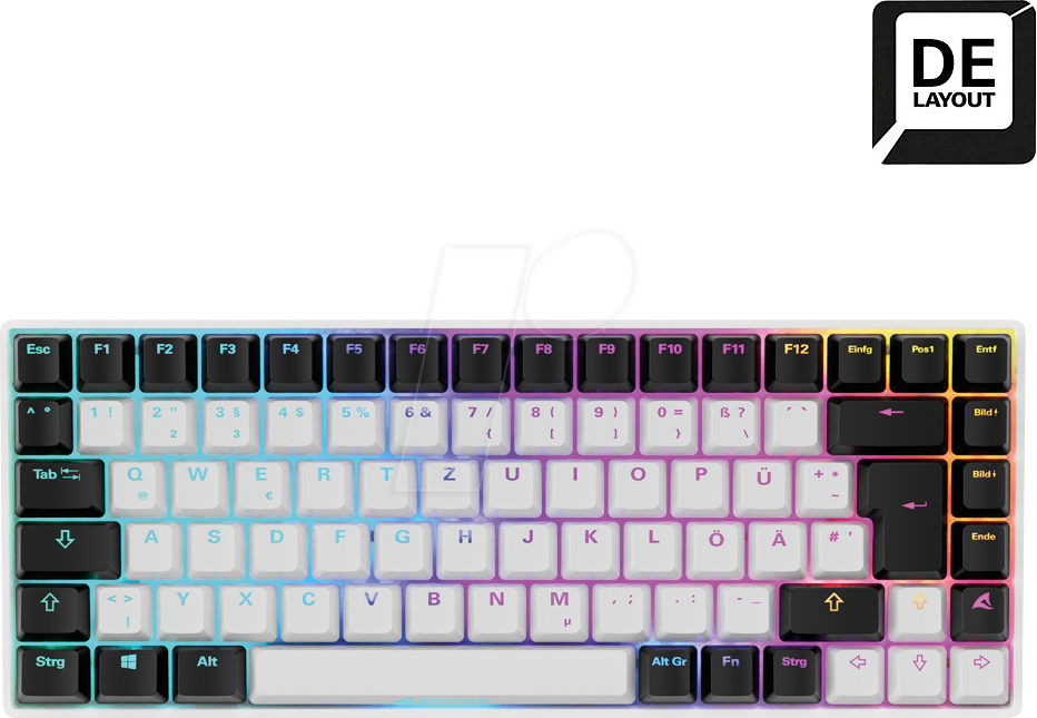 Thumbnail - SHARK SGK50S3WB - Gaming-Tastatur, USB, RGB, Gateron Brown, Hot Swap