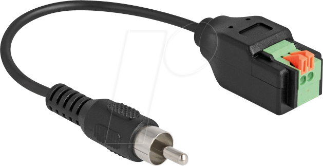 DELOCK 66254 - Kabel Cinch Stecker/Terminalblock Adapter mit Drucktaster 15 cm