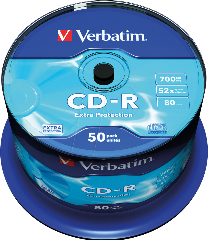 Thumbnail - VERBATIM 43351 - CD-R, Extra Protection, 700 MB, 52x, 50er Pack Spindel