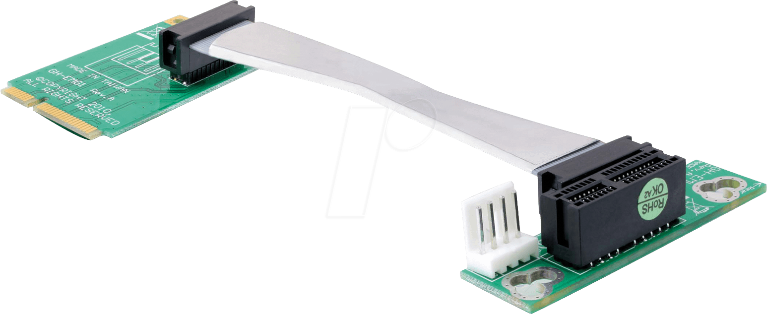 DELOCK 41305 - Riser Karte miniPCIe > PCIe x1, links gerichtet