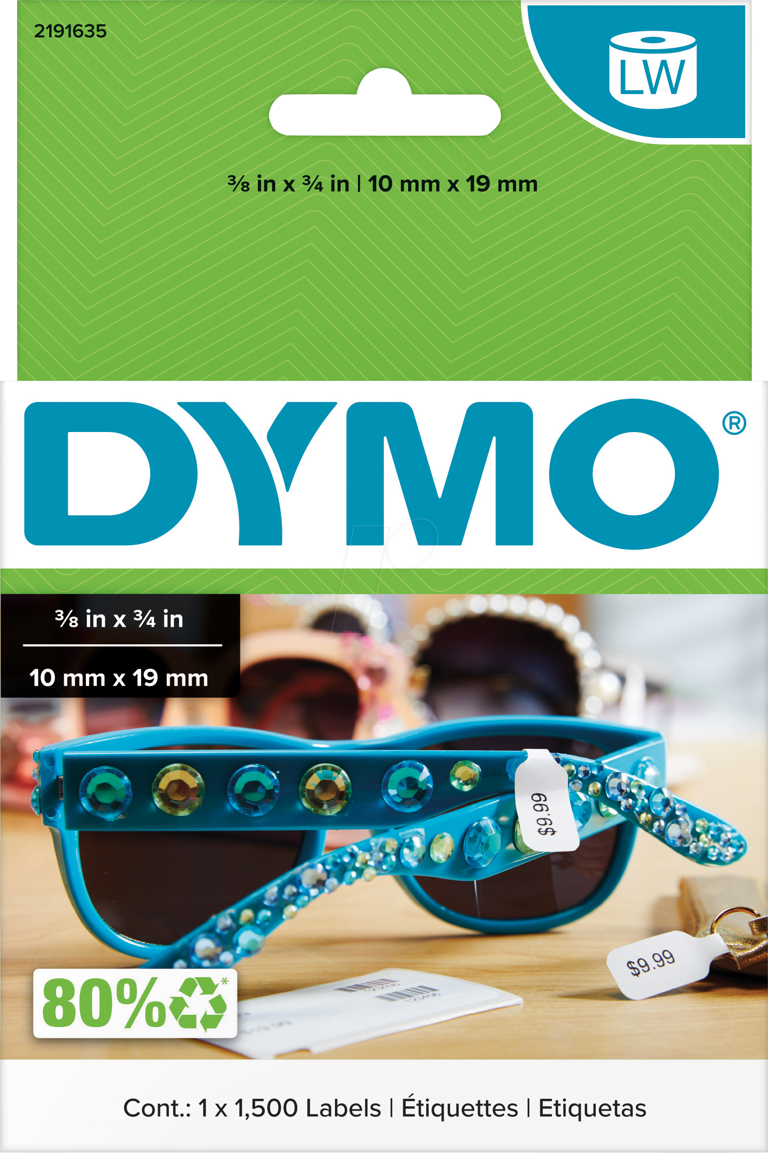DYMO LW 2191635 - DYMO Schmucketiketten für LabelWriter 10x19mm