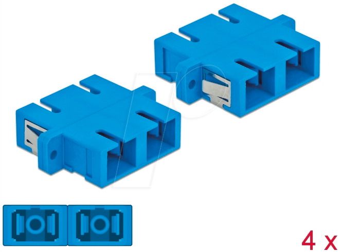 DELOCK 85991 - LWL Kupplung SC/SC Duplex, 4 Stück