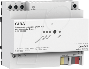 GIRA 213800 - KNX Spannungsversorgung 1280 mA mit integrierter Drossel