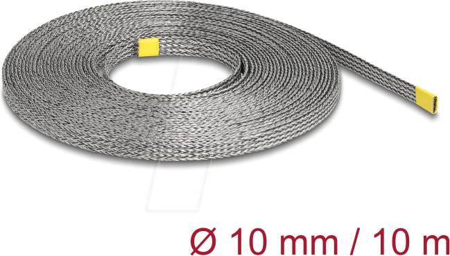 DELOCK 20938 - Geflechtschlauch zur EMI Abschirmung dehnbar 10 m x 10 mm