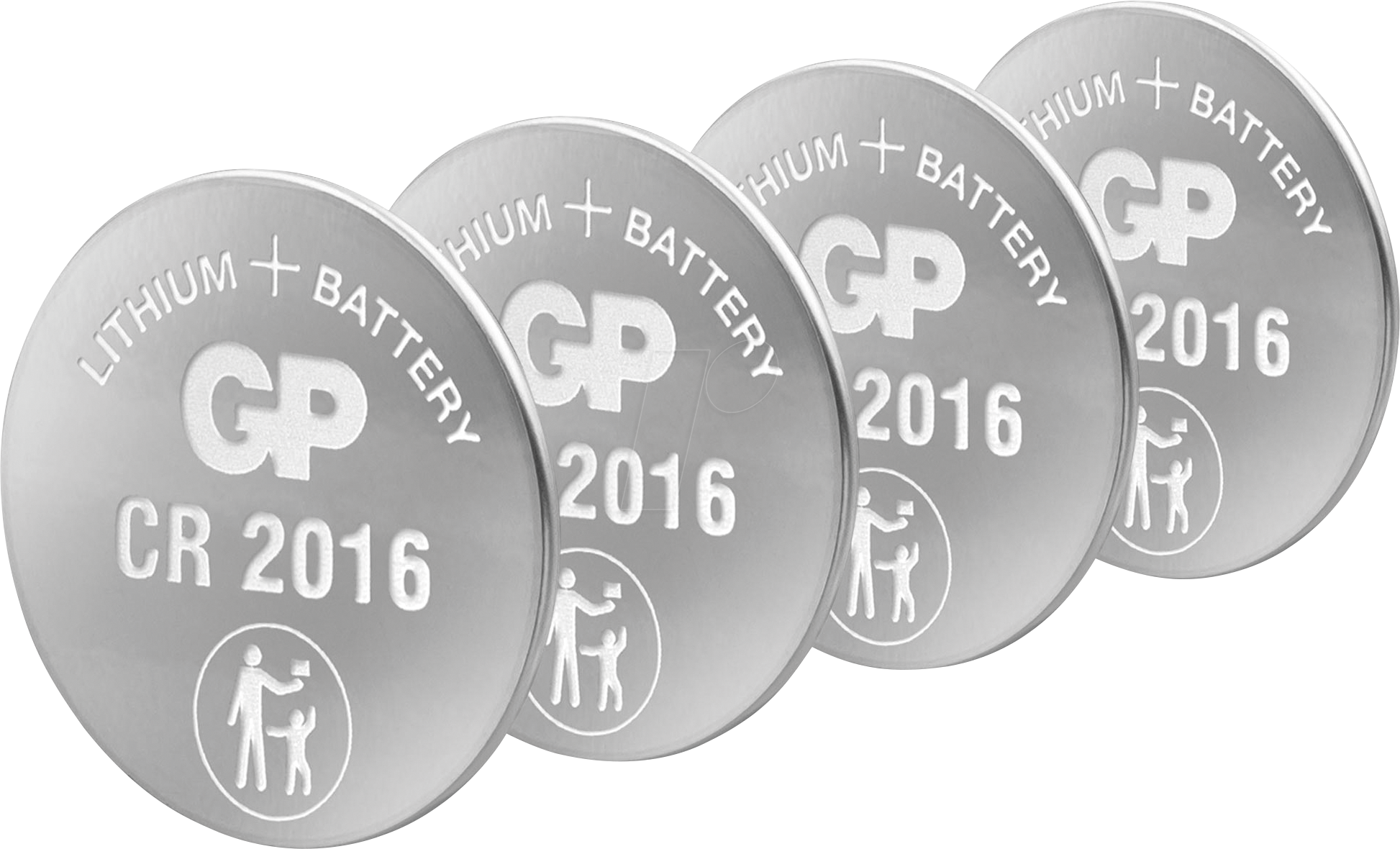 4XCR 2016 GP - Lithium-Knopfzelle, 3V, 90 mAh, 20,0x1,6 mm, 4er-Pack