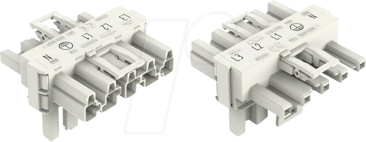 WAGO 770-672 - WINSTA® MIDI T-Verteiler, 5-pol, mit 3 Verriegelungsklinke