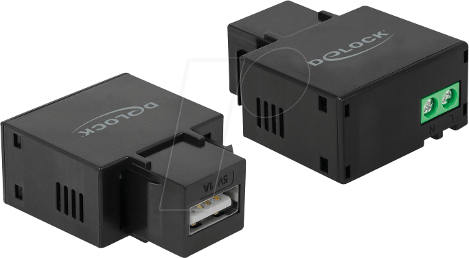 DELOCK 86505 - Keystone USB Typ-A Lademodul, 1 A, schwarz
