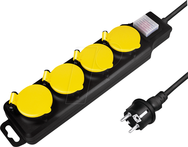 Thumbnail - LOGILINK LPS254 - Steckdosenleiste, 4-fach, 1,5m, mit Schalter, Outdoor