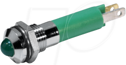 LED 1904-24GN - LED-Signalleuchte, 5 mm, grün, 24 V, Außenrefl., Ø8 mm, 32 mcd