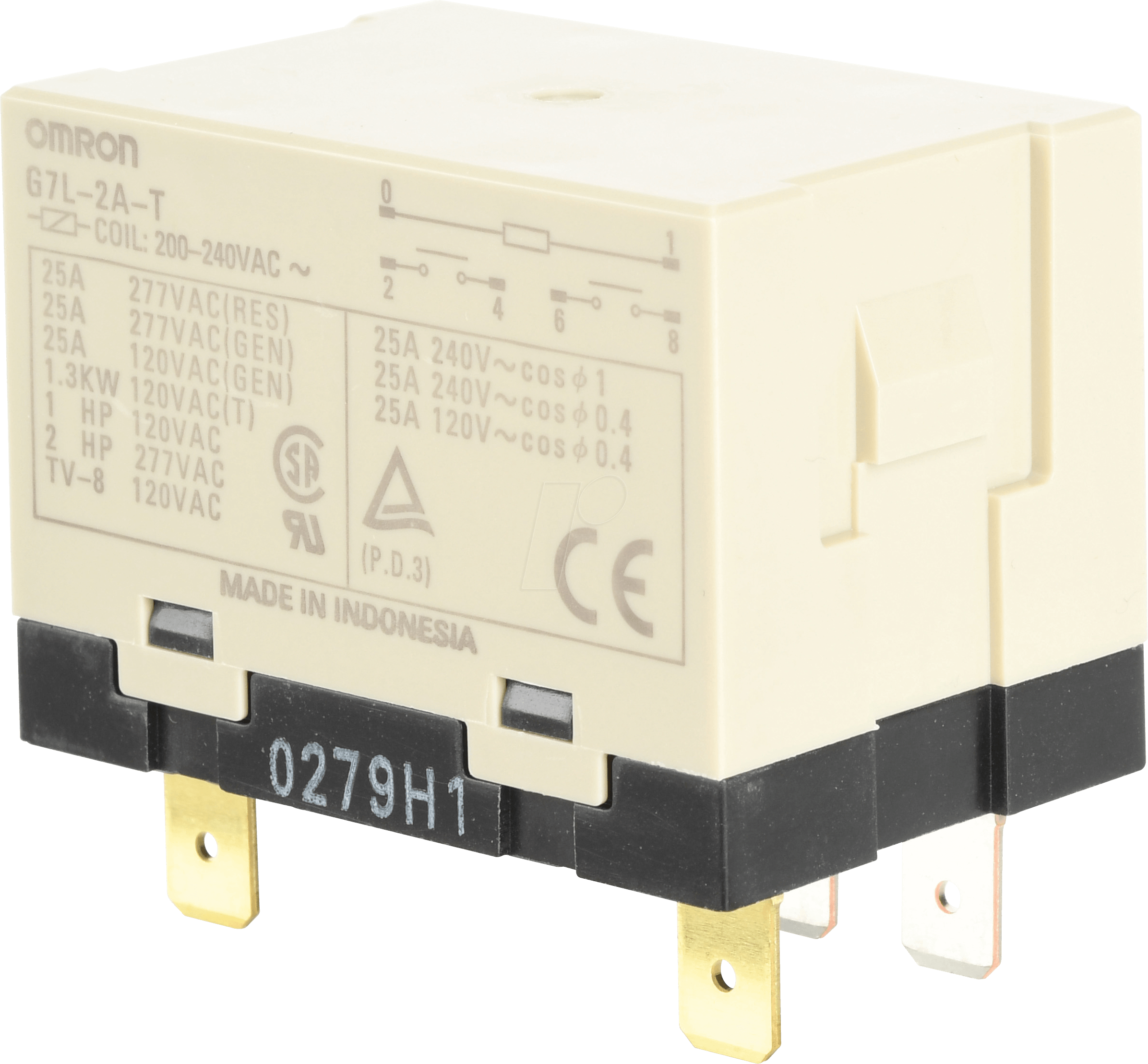 G7L2-A T 240AC - Leistungsrelais G7L, 2 NO, 240 V AC, 2 A