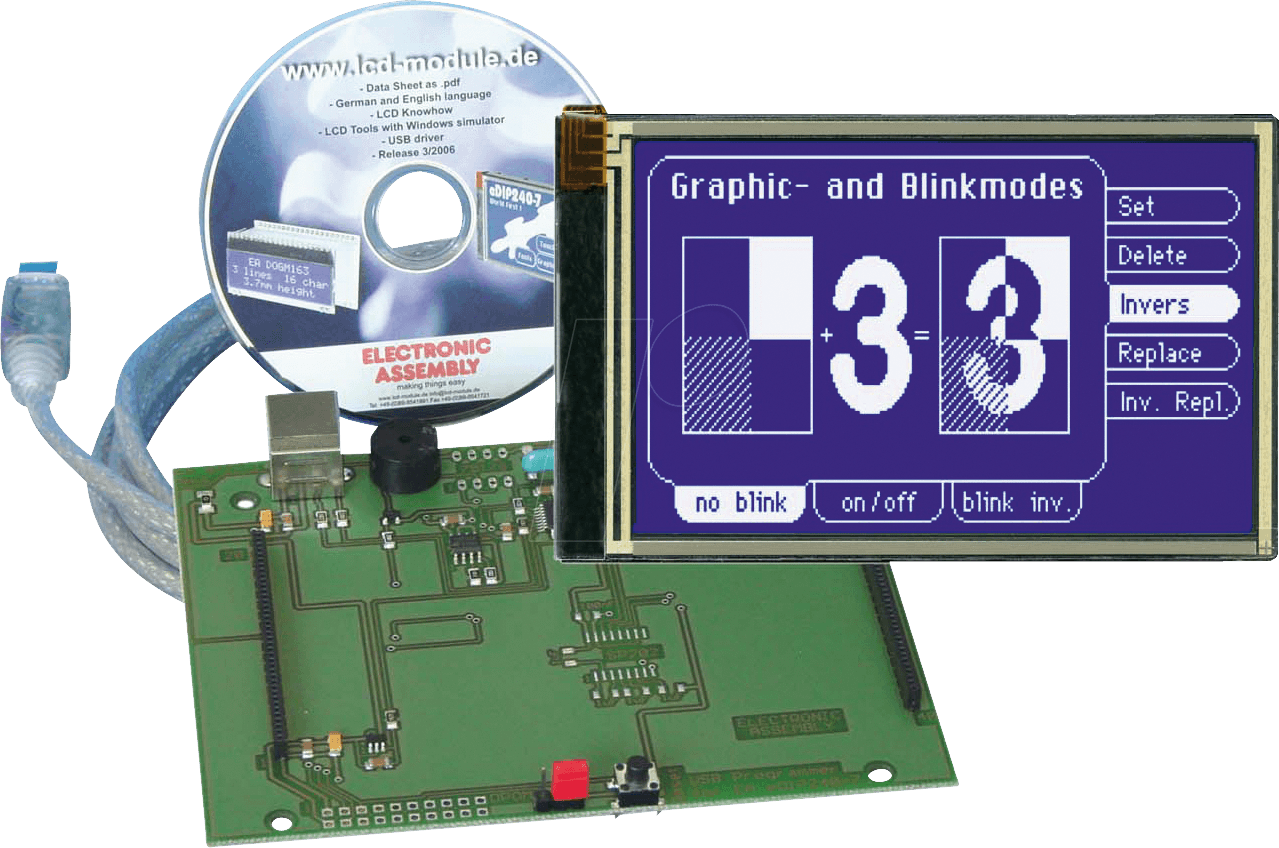 Thumbnail - EAKIT EDIP240J - Starterkit mit eDIP240J LCD, touch
