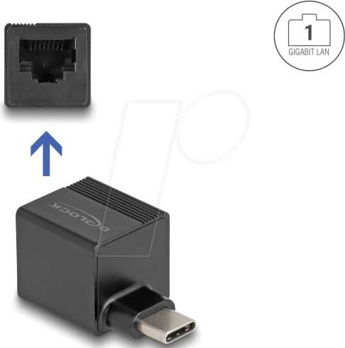 DELOCK 66462 - Netzwerkkarte, USB Typ C, Gigabit Ethernet, 1x RJ45