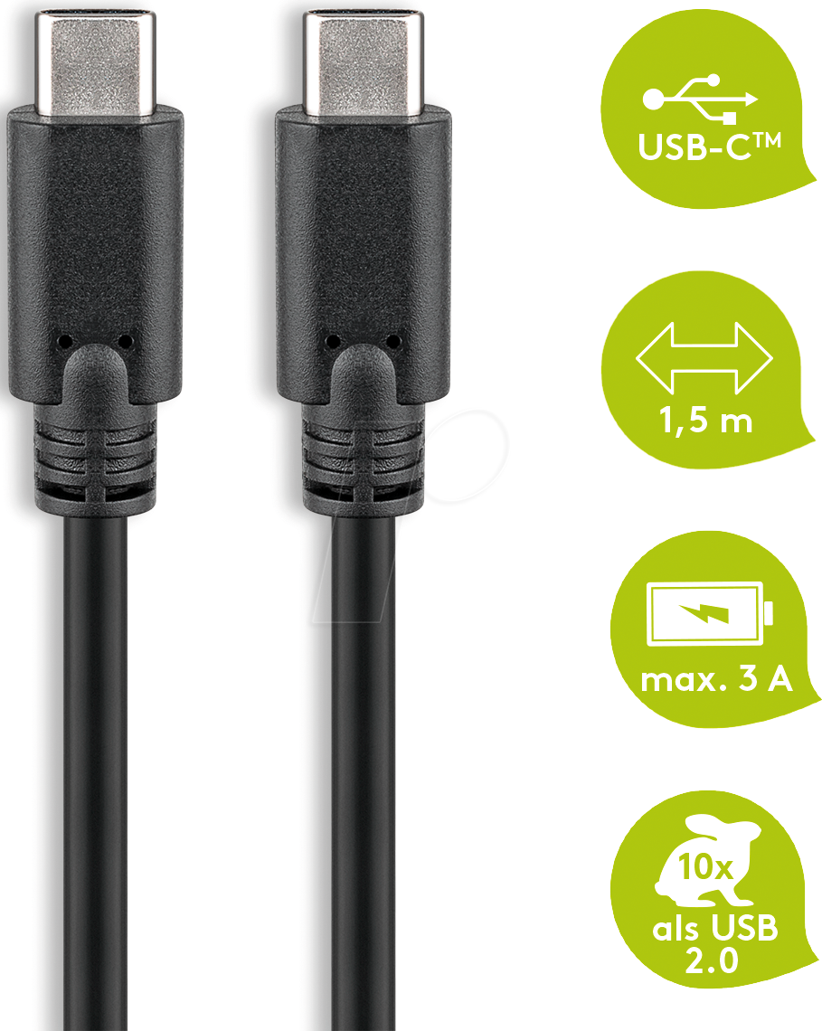 GOOBAY 66507 - Kabel USB 5 Gb/s C-Stecker > C-Stecker, 1,5 m