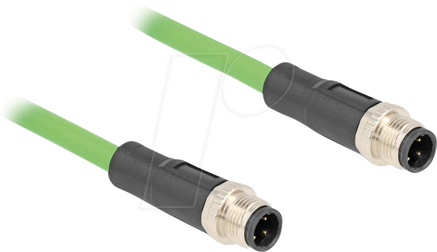 DELOCK 80416 - M12 Kabel, D-kodiert, 4 Pin Stecker / Stecker, 1 m