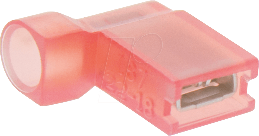 WE F613488 - Winkel Flachsteckhülsen - 4,8x0,8, 0,5 … 1,5 mm², rot