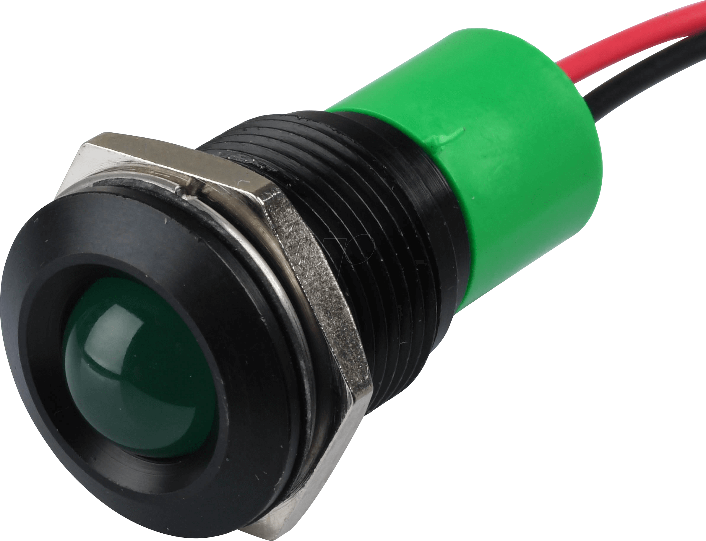 APM Q16P3B G220E - LED-Signalleuchte, grün, 220 V, Ø 16 mm, vorstehend, bedrahtet