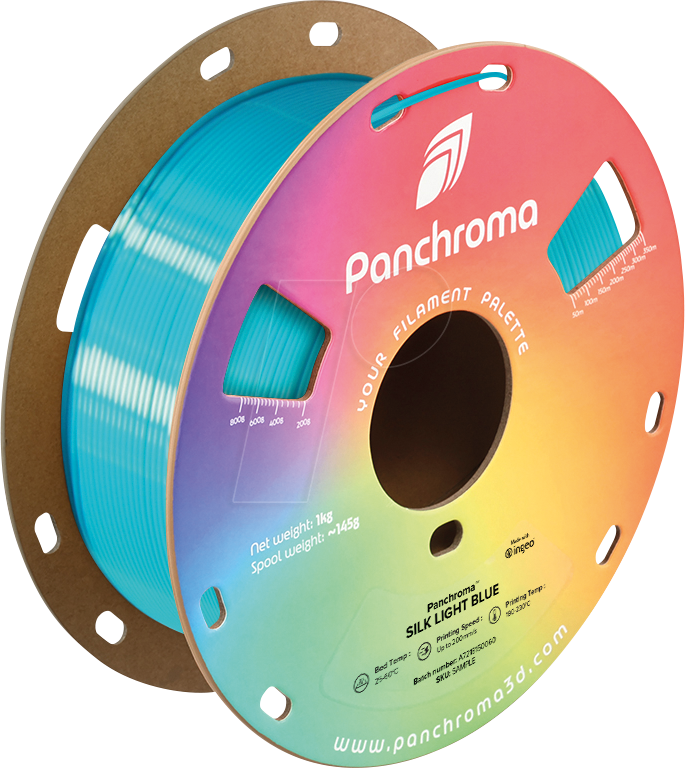 POLYMAKER CA3008 - Filament, Panchroma PLA, Silk Light Blue, 1,75 mm, 1 kg