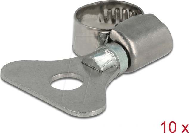 DELOCK 19570 - Schlauchschelle mit Flügelmutter 8 - 12 mm 10 Stück Metall