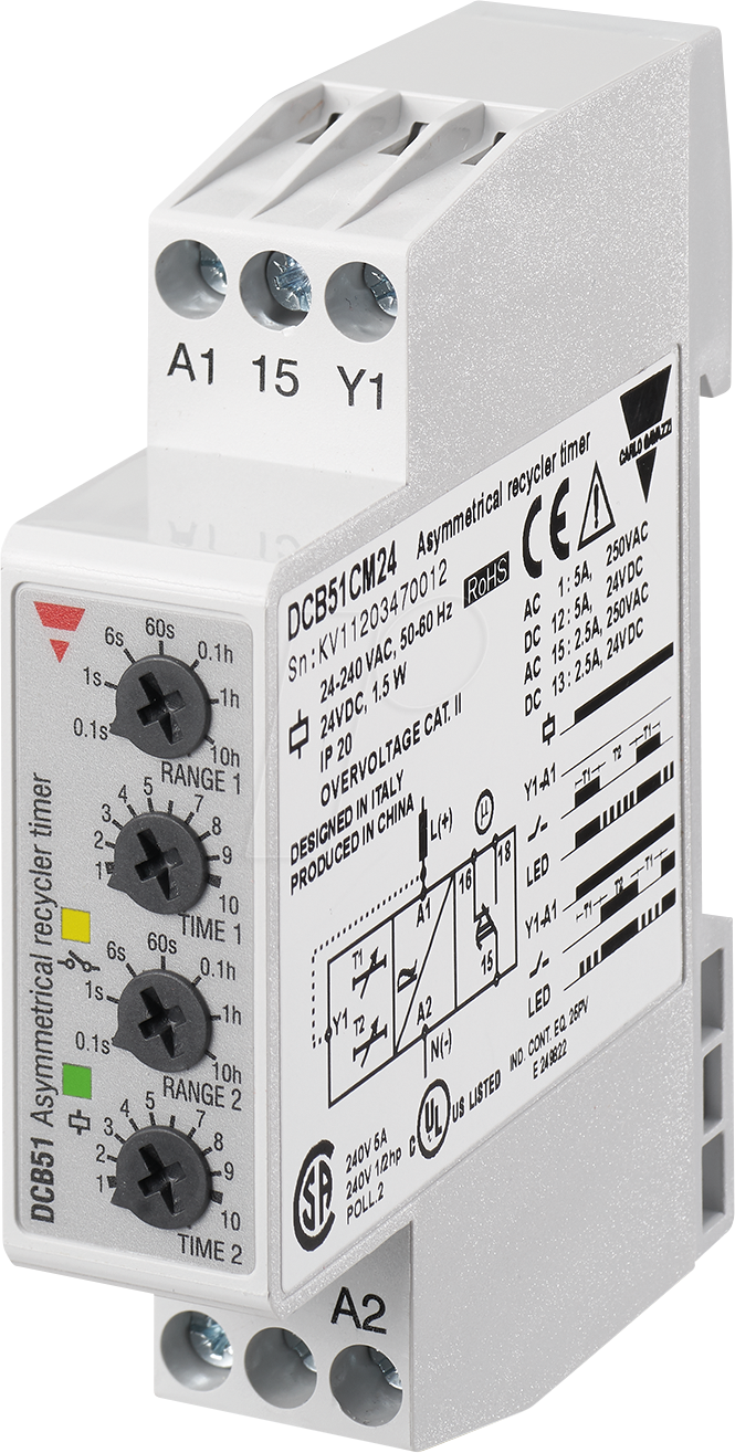 DCB51CM24 - Zeitrelais DCB51, 240 V AC, 24 V DC, Multifunktion, Impulsstart