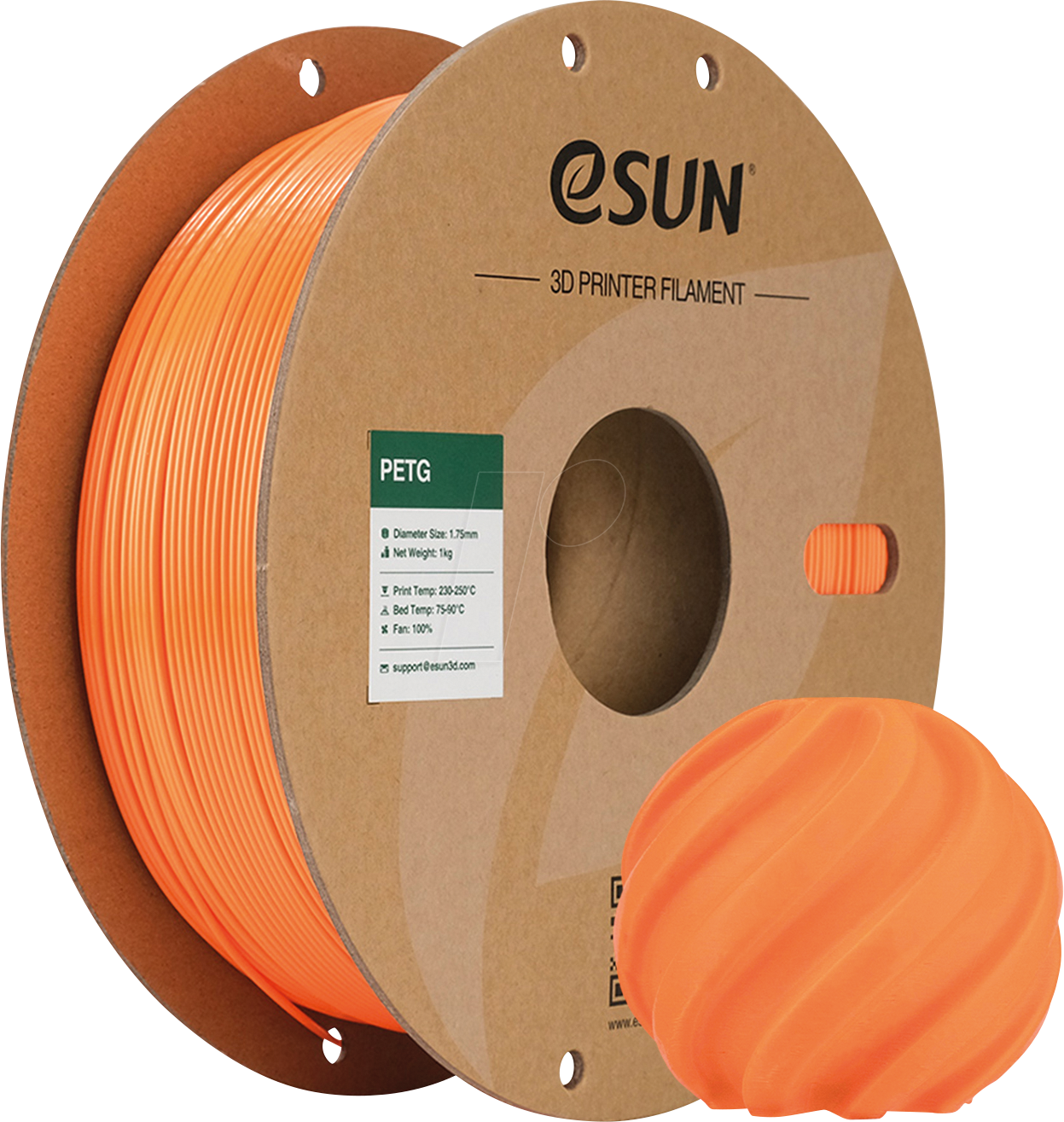 ESUN 72262195 - Filament, PETG, 1,75 mm, orange, 1 kg